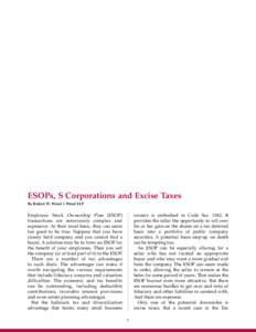 ESOPs, S Corporations and Excise Taxes