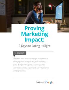 Proving Marketing Impact: 3 Keys to Doing It Right THE RUNDOWN