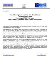 Ultimate DSP Development Solutions  January-2001 Visual Development and Real-time Simulation of DSP Algorithms using