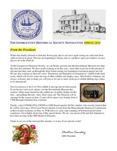 Microsoft Word - The Georgetown Historical Society Newsletter  SPRING 2014.doc