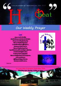 ‘‘Heart beat’’ Love one another as I have loved you. John 15:17 18th FebruaryWeek 4 Term