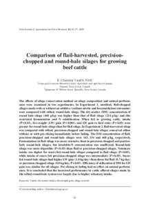 Irish Journal of Agricultural and Food Research 43: 43–57, 2004  Comparison of flail-harvested, precisionchopped and round-bale silages for growing beef cattle E. Charmley1† and S. Firth2