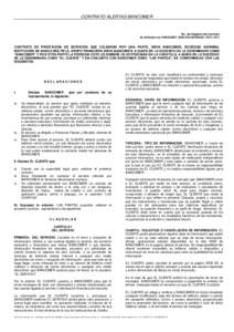 CONTRATO ALERTAS BANCOMER  No. del Registro del Contrato de Adhesión en CONDUSEFCONTRATO DE PRESTACIÓN DE SERVICIOS QUE CELEBRAN POR UNA PARTE, BBVA BANCOMER, SOCIEDAD ANÓNIMA,