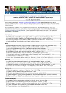 On the Horizon ▪ A l’Horizon ▪ En el Horizonte A practical bulletin on what is ahead in the field of business & human rights Issue 27 - September 2012 This bulletin is prepared by Business & Human Rights Resource C