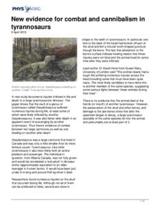 Mesozoic / Tyrannosaurus / Darren Tanke / Tyrannosauroidea / Cannibalism / Crime / Criminal law / Gorgosaurus / Dinosaur diet and feeding / Tyrannosaurs / Daspletosaurus / Tyrannosauridae
