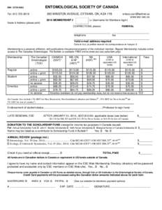 Goods and Services Tax / Taxation in Canada / Canadian Entomologist / Entomological Society of Canada