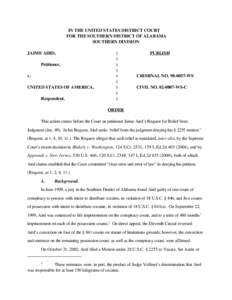 IN THE UNITED STATES DISTRICT COURT FOR THE SOUTHERN DISTRICT OF ALABAMA SOUTHERN DIVISION JAIME AIRD, Petitioner, v.