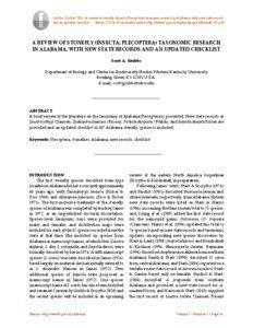 Grubbs, Scott A[removed]A review of stonefly (Insecta; Plecoptera) taxonomic research in Alabama, with new state records and an updated checklist. Illiesia, 7(2):[removed]Available online: http://www2.pms-lj.si/illiesia/papers/Illiesia07-02.pdf