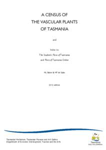 2012 Census of Tasmanian Vascular Plants