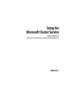 Computing / Computer cluster / Microsoft Cluster Server / Virtual machine / High-availability cluster / VMware Server / VMware vSphere / Software / System software / VMware