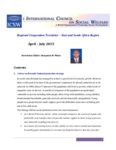 Regional Cooperation Newsletter – East and South Africa Region  	
   April	
  –	
  July	
  2015	
   	
  