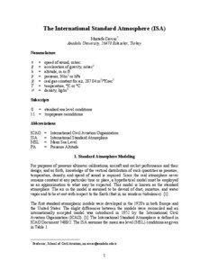 Atmosphere / Physics / International Standard Atmosphere / Atmospheric models / Atmospheric pressure / Troposphere / Lapse rate / Pressure altitude / Altitude / Atmospheric sciences / Meteorology / Atmospheric thermodynamics