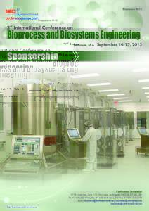 Bioprocess3rd International Conference on Bioprocess and Biosystems Engineering Baltimore, USA