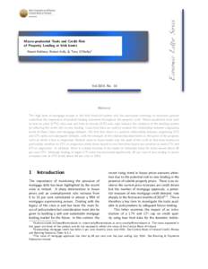 Economic Letter Series  Macro-prudential Tools and Credit Risk of Property Lending at Irish banks Niamh Hallissey, Robert Kelly, & Terry O’Malley1