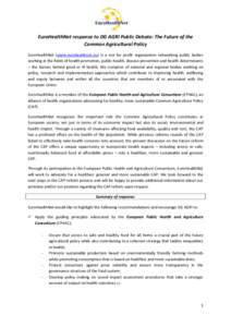 Health economics / Public health / Demography / Common Agricultural Policy / Social determinants of health / Health equity / Food security / Food policy / Chronic / Health / Health promotion / Health policy