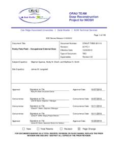 ORAU TEAM Dose Reconstruction Project for NIOSH Oak Ridge Associated Universities I Dade Moeller I MJW Technical Services Page 1 of 105