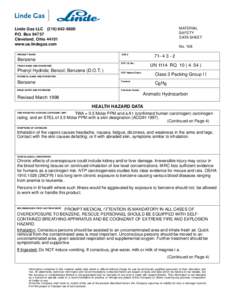 MATERIAL SAFETY DATA SHEET Linde Gas