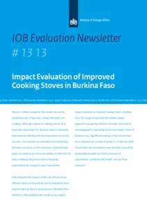 IOB Evaluation Newsletter # 13 13 Impact Evaluation of Improved Cooking Stoves in Burkina Faso  ng