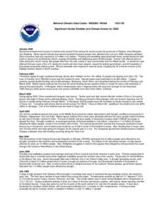 National Climatic Data Center / NESDIS / NOAASignificant Global Weather and Climate Events for 2000