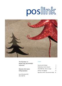 poslink  The Newsletter of People Living with HIV/AIDS Victoria Inc Education, Information