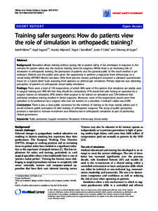 Training safer surgeons: How do patients view the role of simulation in orthopaedic training?