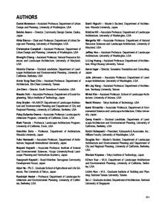 AUTHORS Daniel Abramson – Assistant Professor, Department of Urban Design and Planning, University of Washington, USA Soshi Higuchi – Master’s Student, Department of Architecture, Waseda University, Japan