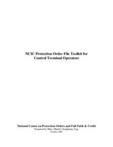 NCIC Protection Order Toolkit for