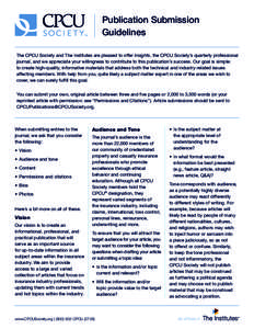 Insurance / Information / Information science / Library science / Citation / Claims adjuster / Article / Gratis versus libre / Subject / Knowledge / Science / Chartered Property Casualty Underwriter