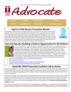 To view this newsletter online as a pdf go to http://www.tn.gov/tccy/adv140415.pdf.  Calendar In the News