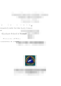 Research Center for the Early Universe Graduate School of Science University of Tokyo Annual Report 2004