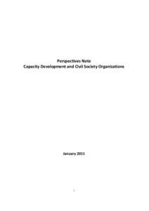 Perspectives Note Capacity Development and Civil Society Organizations January[removed]