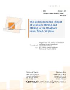 [removed]The Socioeconomic Impact of Uranium Mining and Milling in the Chatham Labor Shed, Virginia