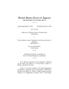 United States Court of Appeals FOR THE DISTRICT OF COLUMBIA CIRCUIT Argued September 12, 2014  Decided October 14, 2014