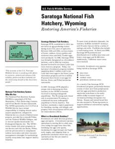 U.S. Fish & Wildlife Service  Saratoga National Fish Hatchery, Wyoming Restoring America’s Fisheries Saratoga National Fish Hatchery