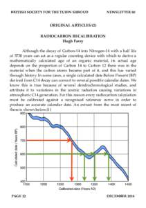 BRITISH SOCIETY FOR THE TURIN SHROUD  NEWSLETTER 80 ORIGINAL ARTICLES (2) RADIOCARBON RECALIBRATION