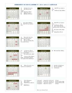 HERMISTON SCHOOL DISTRICT | [removed]CALENDAR AUGUST 2014 S