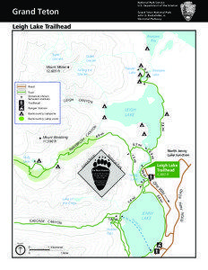 Bearpaw Lake / String Lake / Trapper Lake / Mount Woodring / Leigh Lake / Falling Ice Glacier / Lake of the Crags / Mount Moran / Holly Lake / Teton County /  Wyoming / Grand Teton National Park / Wyoming