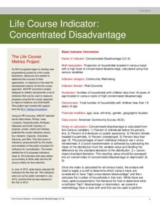 FallLife Course Indicator: Concentrated Disadvantage Basic Indicator Information