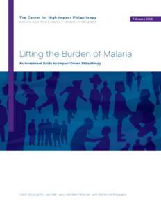 Microbiology / Tropical diseases / Millennium Development Goals / Apicomplexa / Global health / High impact philanthropy / Malaria / Medicine / Health