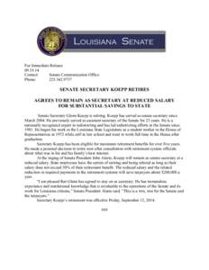 Louisiana / Speakers of the Louisiana House of Representatives / John Alario / United States Senate