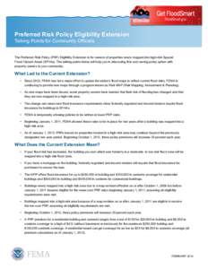 Get FloodSmart FloodSmart.gov Preferred Risk Policy Eligibility Extension Talking Points for Community Officials