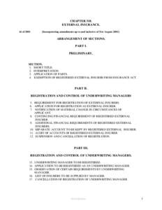 CHAPTER 318. EXTERNAL INSURANCE. 16 of 2001 {Incorporating amendments up to and inclusive of 31st August 2001}