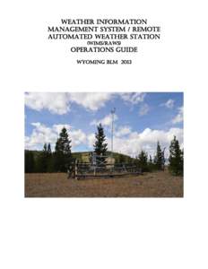 Weather information Management system / remote automated weather station (WIMS/RAWS)  OPERATIONS GUIDE