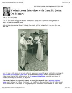 Violinist.com Interview with Lara St. John: On Mozart[removed]:11 PM http://www.violinist.com/blog/laurie[removed]/