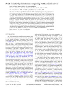 Pitch circularity from tones comprising full harmonic series Diana Deutsch,a兲 Kevin Dooley, and Trevor Henthorn Department of Psychology, University of California, San Diego, La Jolla, California 92093 共Received 23 J