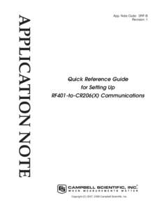 Setting Up RF401-to-CR206(X) Communications Application Note (3RF-B)