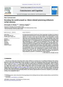 Cognitive science / Cognition / Neuropsychology / Memory / Levels-of-processing effect / Embodied cognition / Implicit memory / Recall / Explicit memory / Causality / Encoding / Dual-coding theory