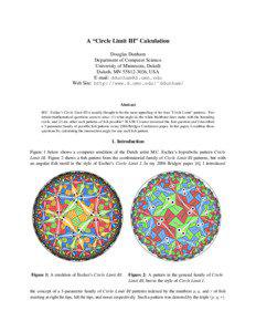 A “Circle Limit III” Calculation Douglas Dunham Department of Computer Science