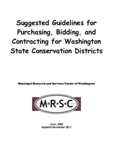 Suggested Guidelines for Purchasing, Bidding, and Contracting for Washington State Conservation Districts  Municipal Research and Services Center of Washington