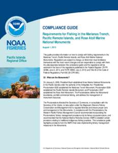 Marianas Trench Marine National Monument / Papahānaumokuākea Marine National Monument / National Monument / Palmyra Atoll / Maug Islands / Atoll / National Marine Fisheries Service / Magnuson–Stevens Fishery Conservation and Management Act / Recreational fishing / Protected areas of the United States / Physical geography / Conservation